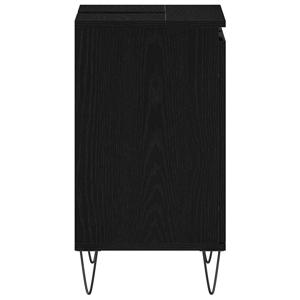 Armadio per Lavabo da Bagno Rovere Nero 58 x 33 x 60 cm | homemem39