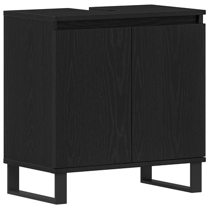 Armadio per Lavabo da Bagno Rovere Nero 58 x 33 x 60 cm | homemem39