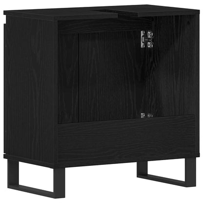 Armadio per Lavabo da Bagno Rovere Nero 58 x 33 x 60 cm | homemem39
