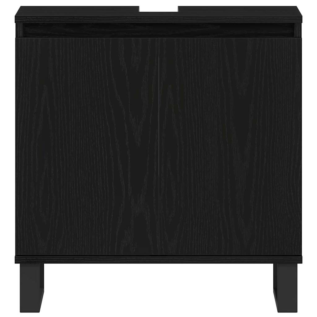 Armadio per Lavabo da Bagno Rovere Nero 58 x 33 x 60 cm | homemem39