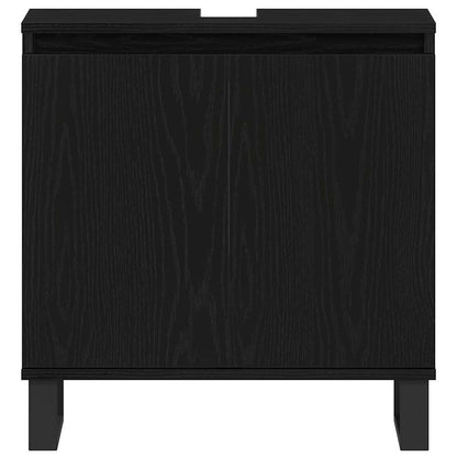 Armadio per Lavabo da Bagno Rovere Nero 58 x 33 x 60 cm | homemem39