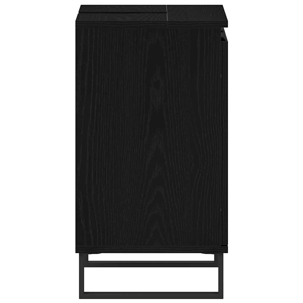 Armadio per Lavabo da Bagno Rovere Nero 58 x 33 x 60 cm | homemem39