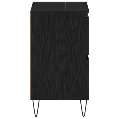 Armadio per Lavabo da Bagno Rovere Nero 80 x 33 x 60 cm | homemem39