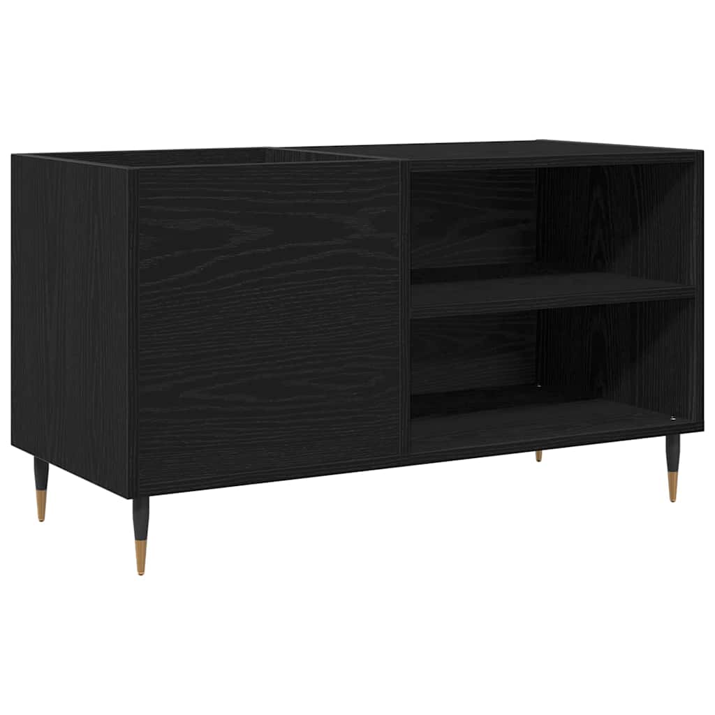 Mobile porta vinili con lo scaffale Rovere Nero 85 x 38 x 48 cm | homemem39