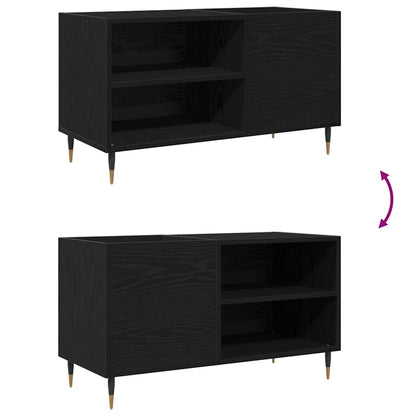 Mobile porta vinili con lo scaffale Rovere Nero 85 x 38 x 48 cm | homemem39