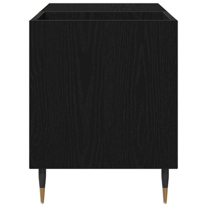 Mobile porta vinili con lo scaffale Rovere Nero 85 x 38 x 48 cm | homemem39