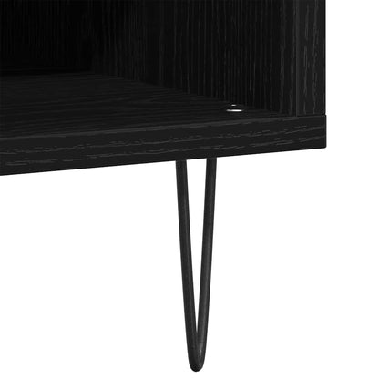 Mobile porta vinili con lo scaffale Rovere Nero 85 x 38 x 48 cm | homemem39