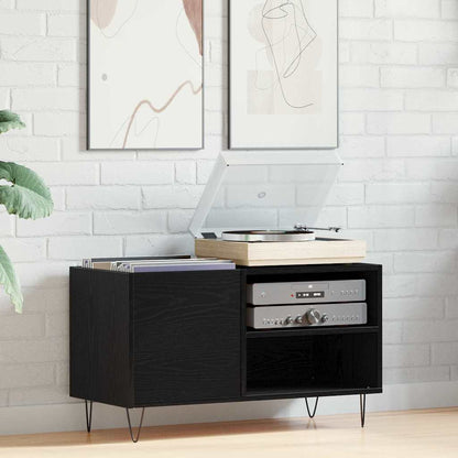 Mobile porta vinili con lo scaffale Rovere Nero 85 x 38 x 48 cm | homemem39