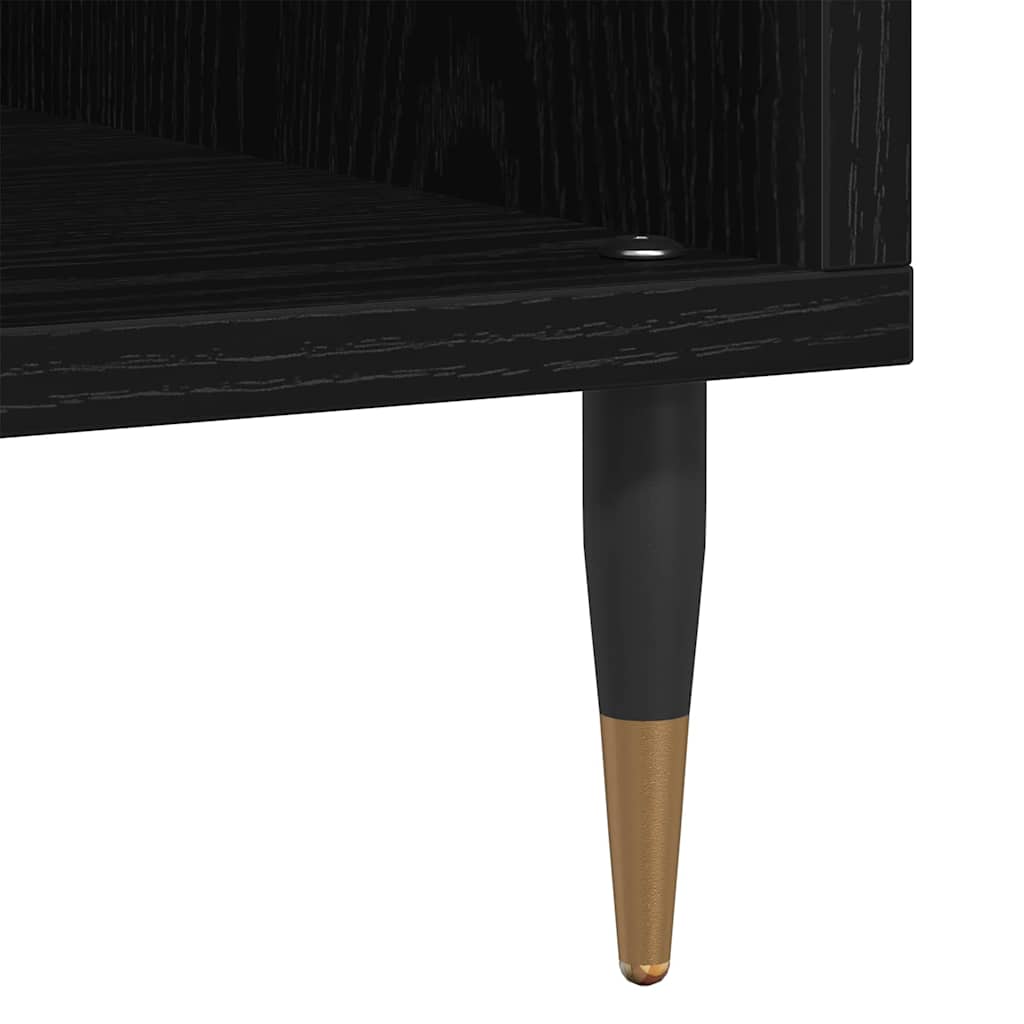 Mobile porta vinili Rovere nero 100 x 38 x 48 cm