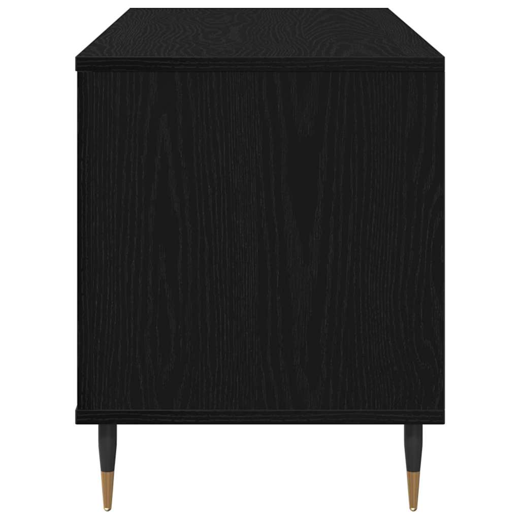Mobile porta vinili Rovere nero 100 x 38 x 48 cm