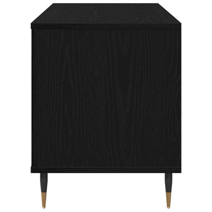 Mobile porta vinili Rovere nero 100 x 38 x 48 cm