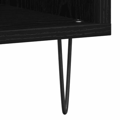 Mobile porta vinili Rovere nero 100 x 38 x 48 cm