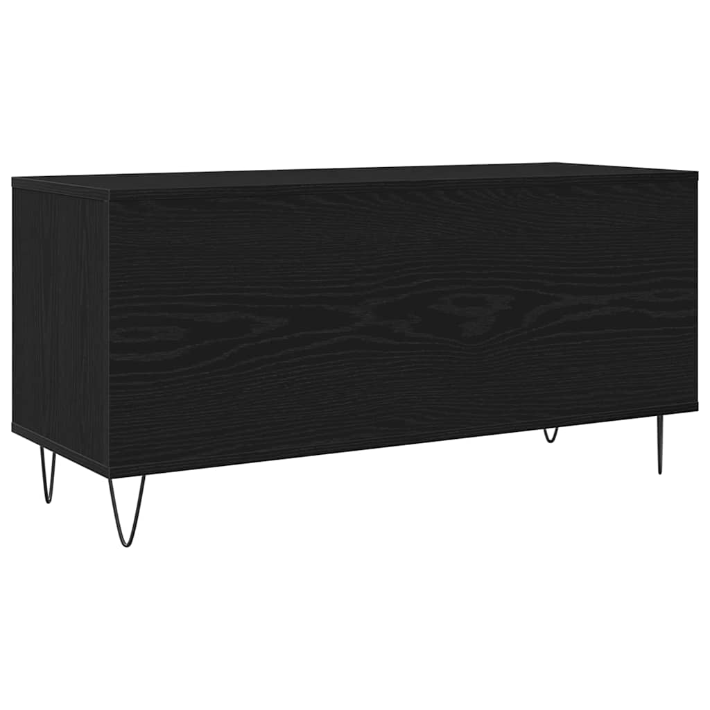 Mobile porta vinili Rovere nero 100 x 38 x 48 cm