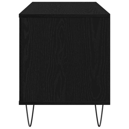 Mobile porta vinili Rovere nero 100 x 38 x 48 cm