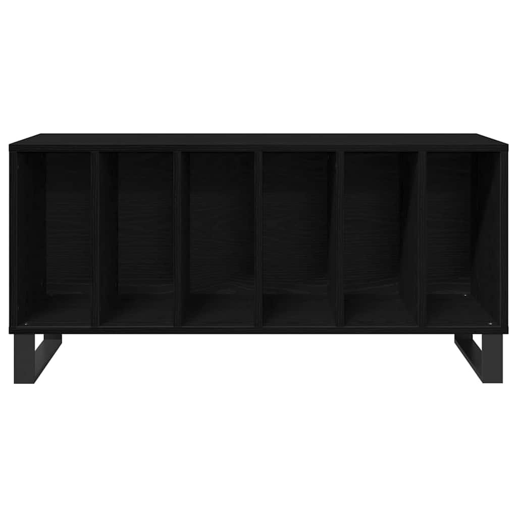 Mobile porta vinili Rovere nero 100 x 38 x 48 cm