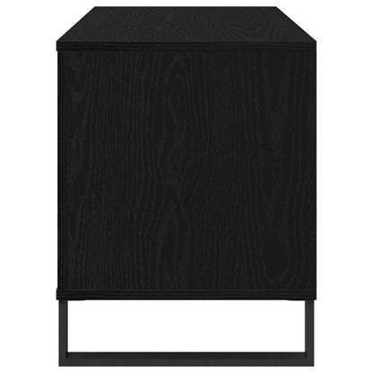 Mobile porta vinili Rovere nero 100 x 38 x 48 cm