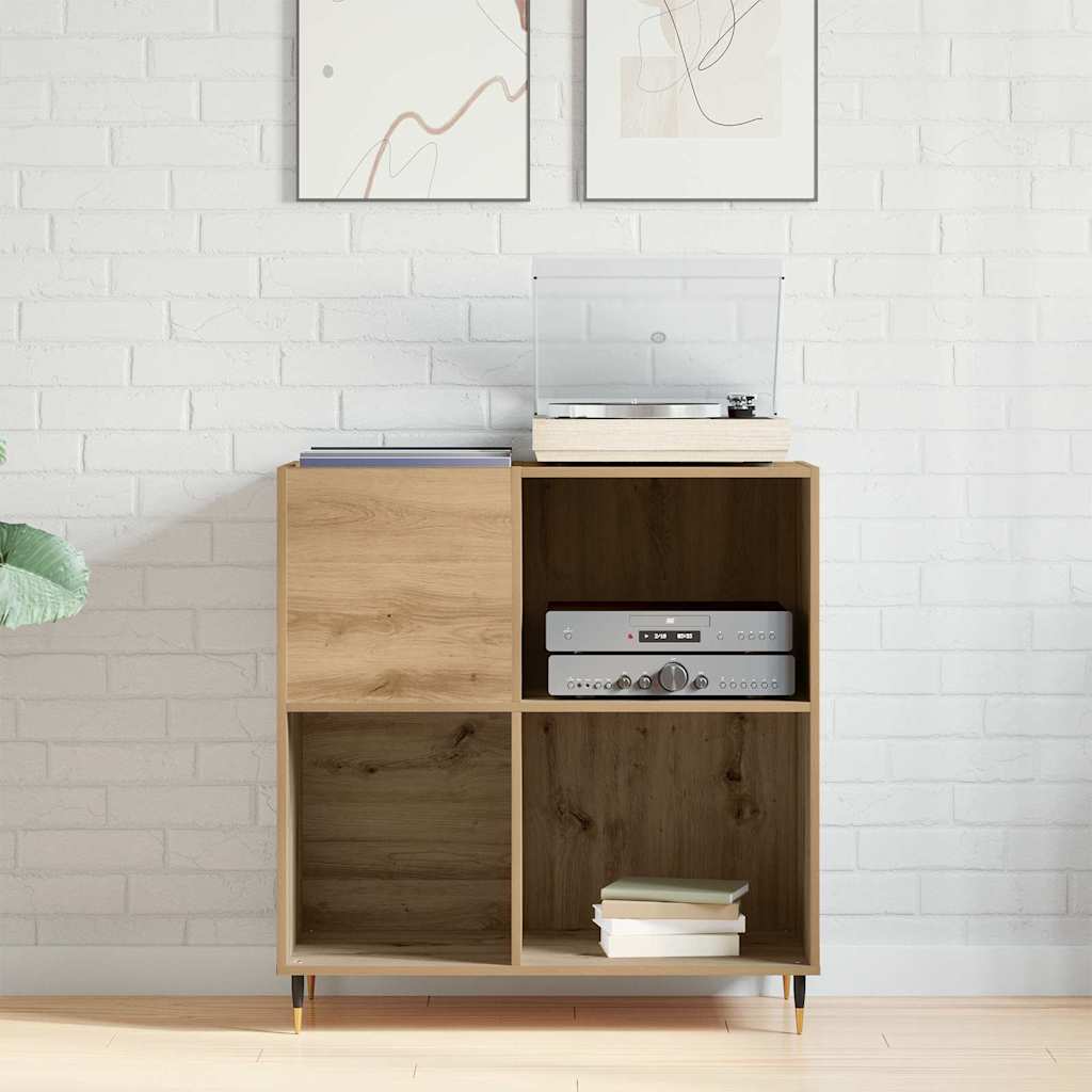 Mobile porta vinili rovere artigianale 85 x 38 x 89 cm | homemem39