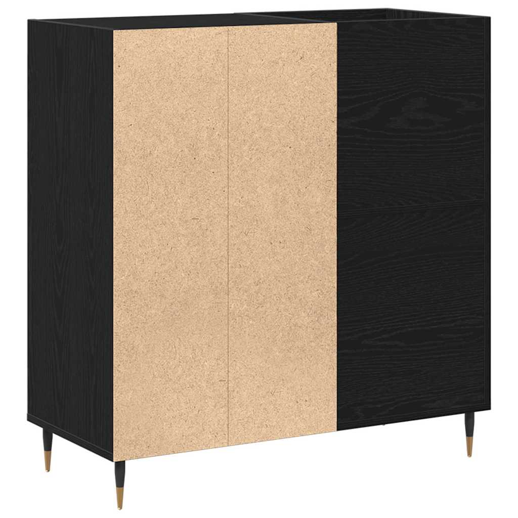 Mobile porta vinili con lo scaffale Rovere Nero 85 x 38 x 89 cm | homemem39