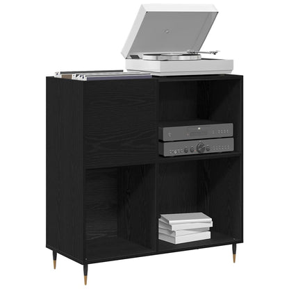 Mobile porta vinili con lo scaffale Rovere Nero 85 x 38 x 89 cm | homemem39