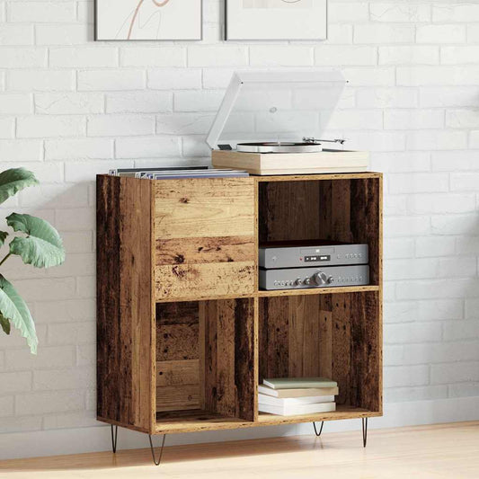 Mobile porta vinili rovere artigianale 85 x 38 x 89 cm
