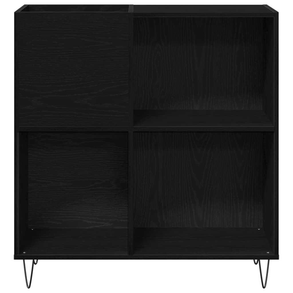 Mobile porta vinili con lo scaffale Rovere Nero 85 x 38 x 89 cm | homemem39