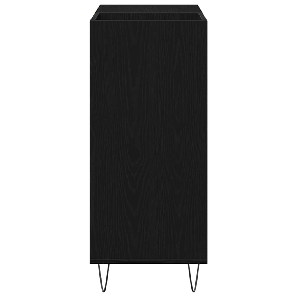 Mobile porta vinili con lo scaffale Rovere Nero 85 x 38 x 89 cm | homemem39