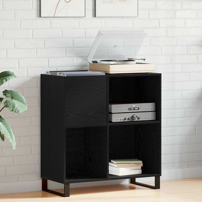 Mobile porta vinili con lo scaffale Rovere Nero 85 x 38 x 89 cm | homemem39