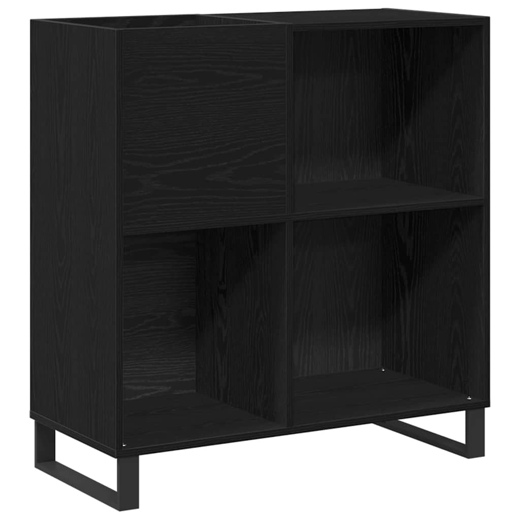 Mobile porta vinili con lo scaffale Rovere nero 85 x 38 x 89 cm
