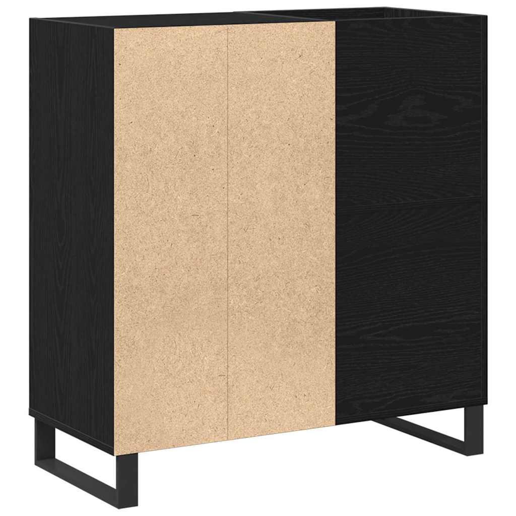 Mobile porta vinili con lo scaffale Rovere nero 85 x 38 x 89 cm