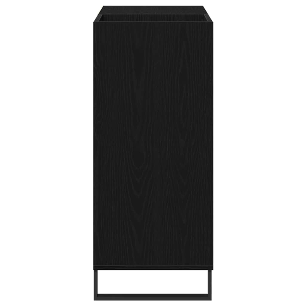 Mobile porta vinili con lo scaffale Rovere nero 85 x 38 x 89 cm