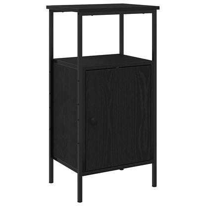 Armadio da Notte Rovere Nero 41 x 31 x 80 cm Legno multistrato | homemem39