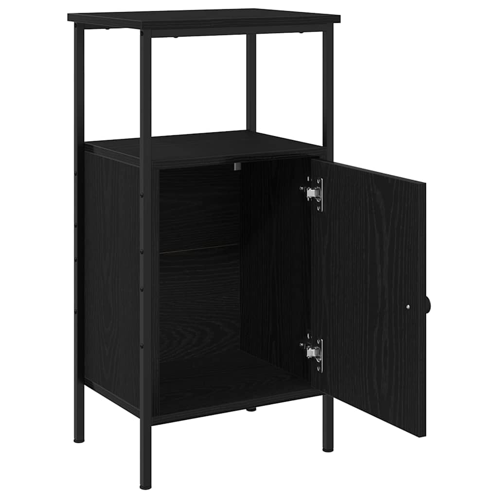 Armadio da Notte Rovere Nero 41 x 31 x 80 cm Legno multistrato | homemem39