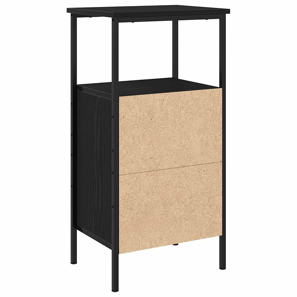 Armadio da Notte Rovere Nero 41 x 31 x 80 cm Legno multistrato | homemem39