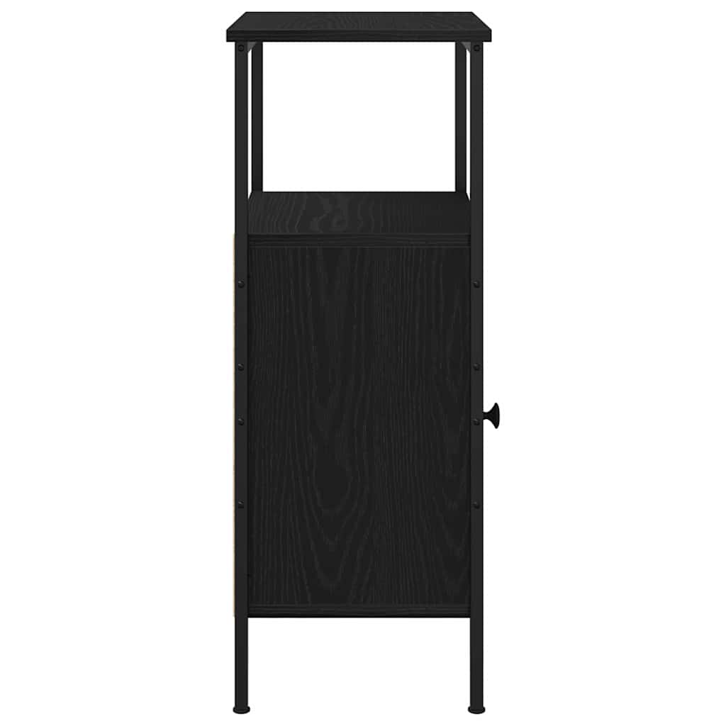 Armadio da Notte Rovere Nero 41 x 31 x 80 cm Legno multistrato | homemem39