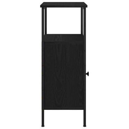Armadio da Notte Rovere Nero 41 x 31 x 80 cm Legno multistrato | homemem39
