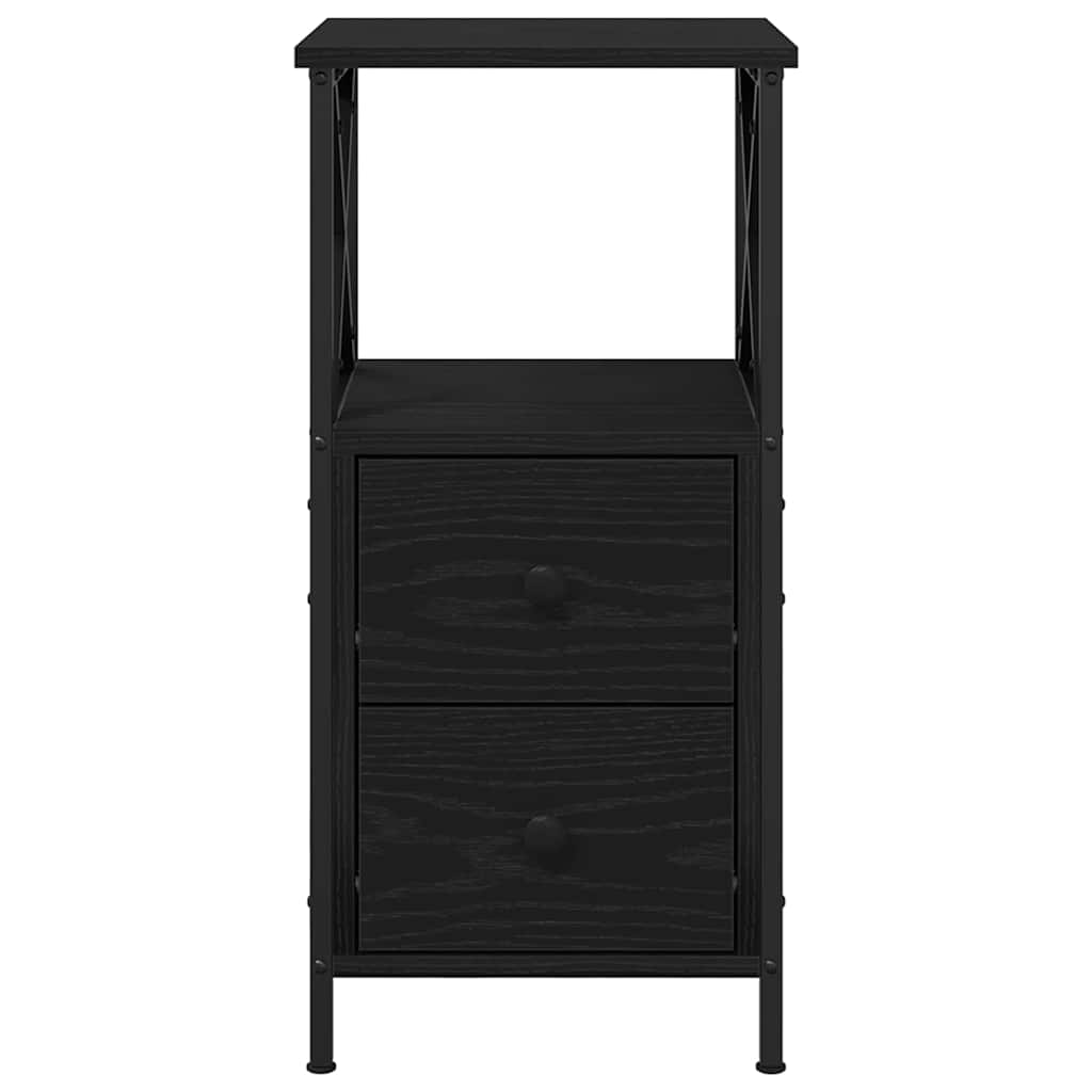 Armadio da Notte con cassetto Rovere Nero 34 x 35,5 x 70 cm | homemem39