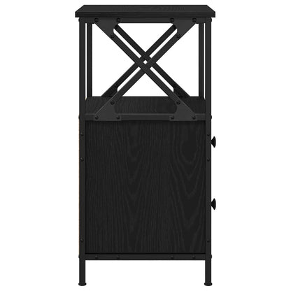 Armadio da Notte con cassetto Rovere Nero 34 x 35,5 x 70 cm | homemem39