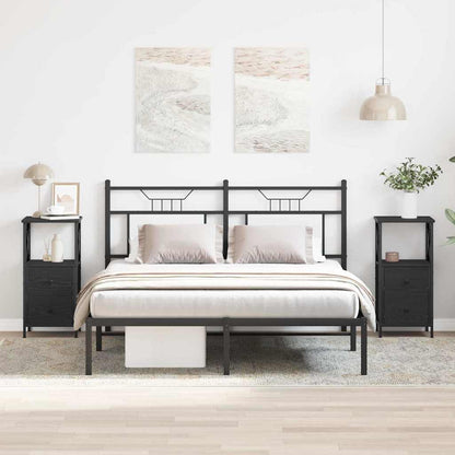 Armadio da Notte 2 pcs Rovere Nero 34 x 35,5 x 70 cm | homemem39