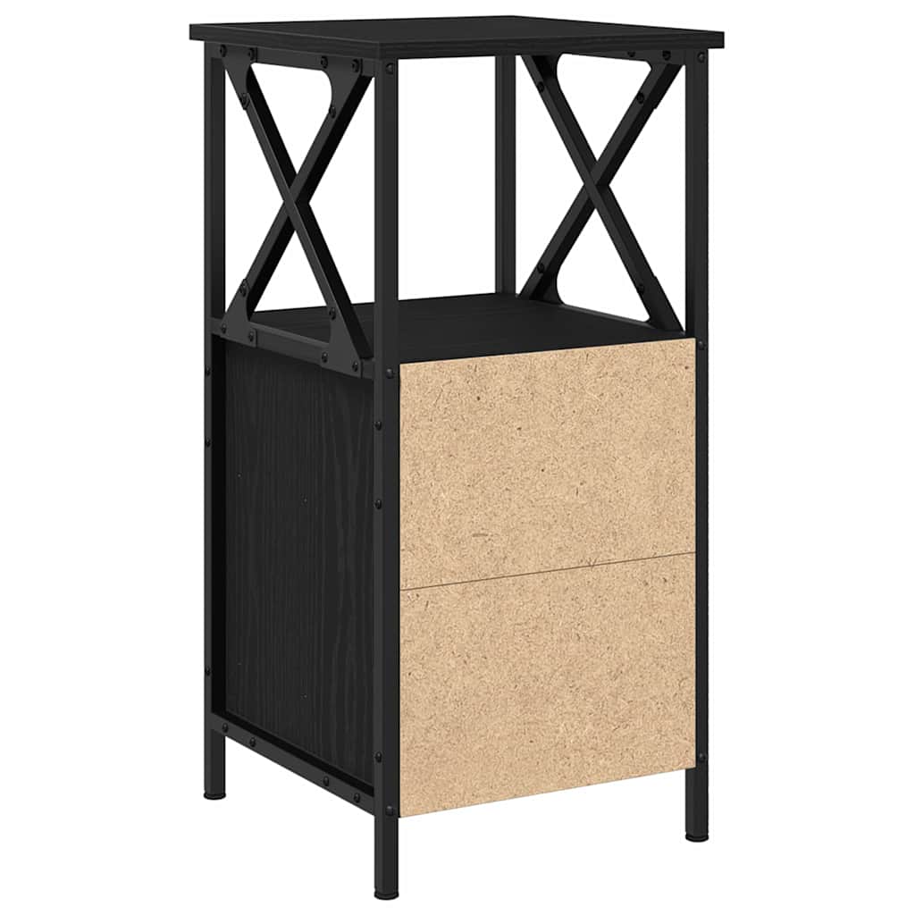 Armadio da Notte 2 pcs Rovere Nero 34 x 35,5 x 70 cm | homemem39