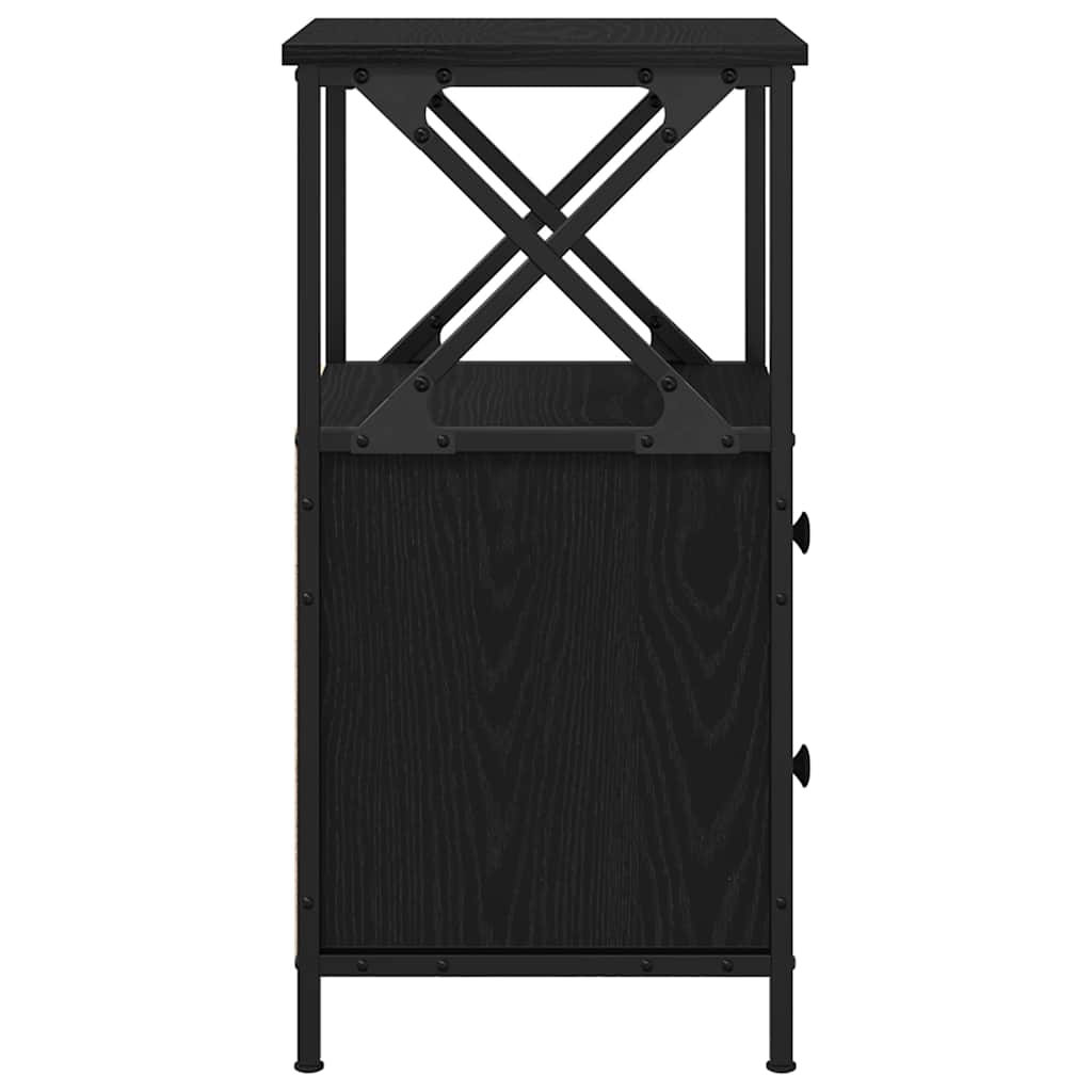 Armadio da Notte 2 pcs Rovere Nero 34 x 35,5 x 70 cm | homemem39