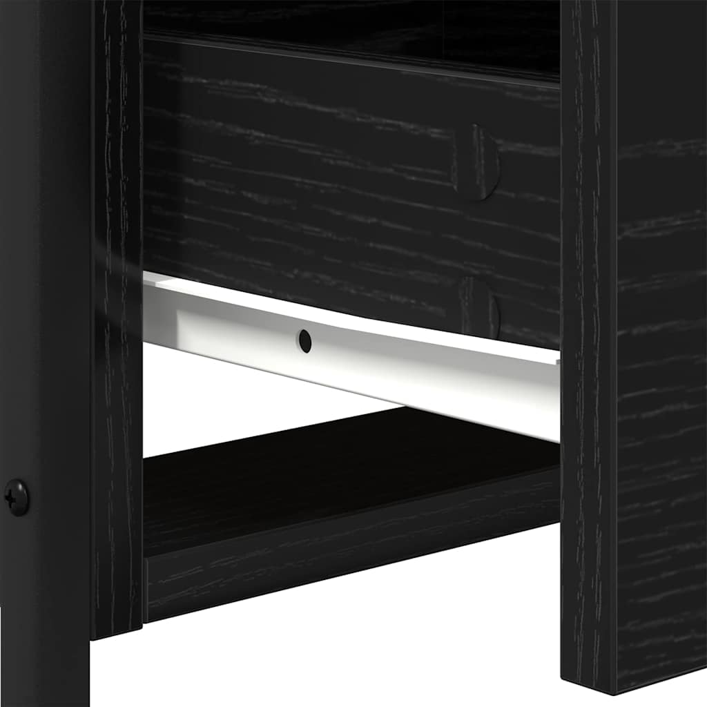 Armadio da Notte con cassetto Rovere Nero 34 x 35,5 x 50 cm | homemem39