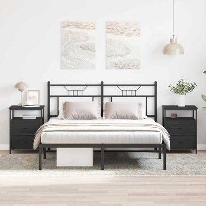 Armadio da Notte 2 pcs Rovere Nero 34 x 35,5 x 50 cm