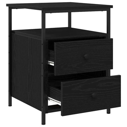Armadio da Notte 2 pcs Rovere Nero 34 x 35,5 x 50 cm