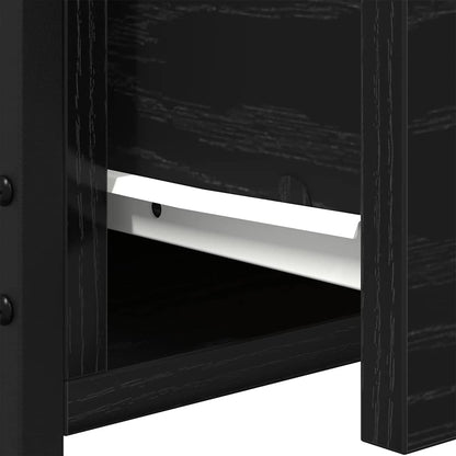 Mobiletto da Notte con cassetto Rovere nero 34 x 36 x 50 cm