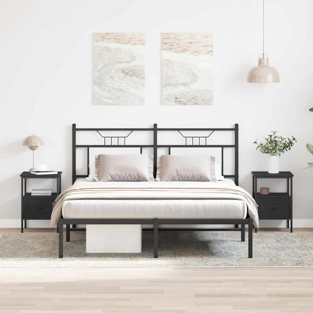 Armadio da Notte 2 pz Rovere Nero 34 x 36 x 50 cm