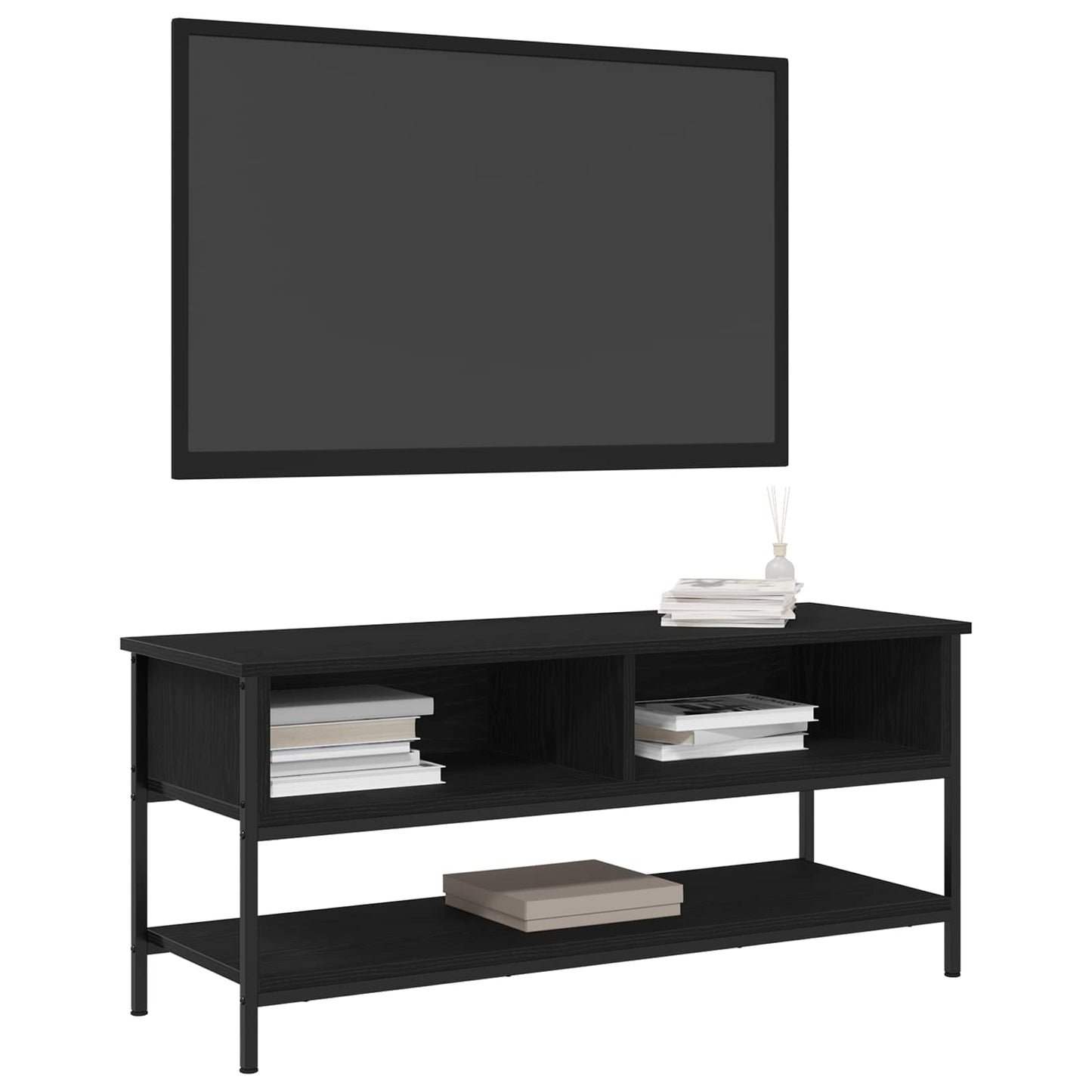 Set mobile TV Rovere Nero 100 x 35 x 45 cm Legno multistrato