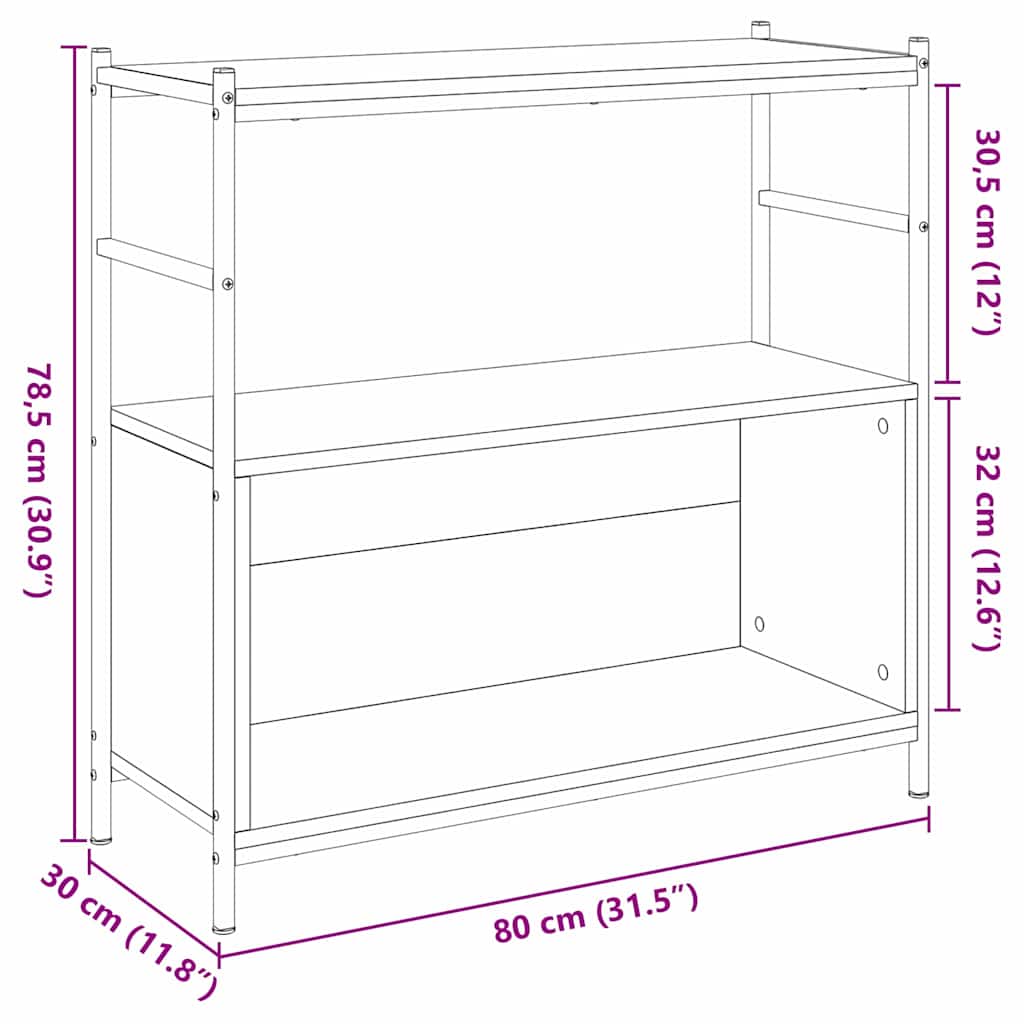 Libreria Rovere fumé 80 x 30 x 78,5 cm Legno multistrato | homemem39