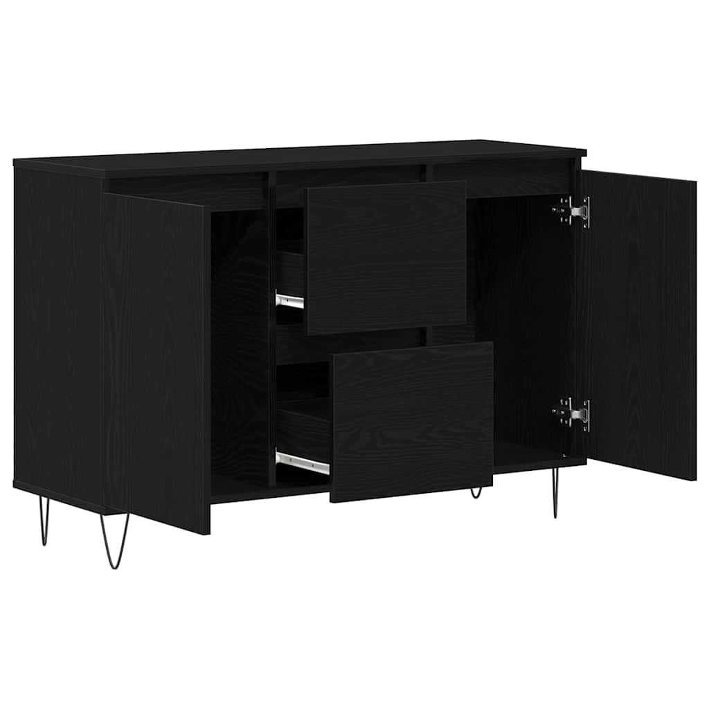 Credenza Rovere nero 101.5 x 35 x 70 cm Legno multistrato