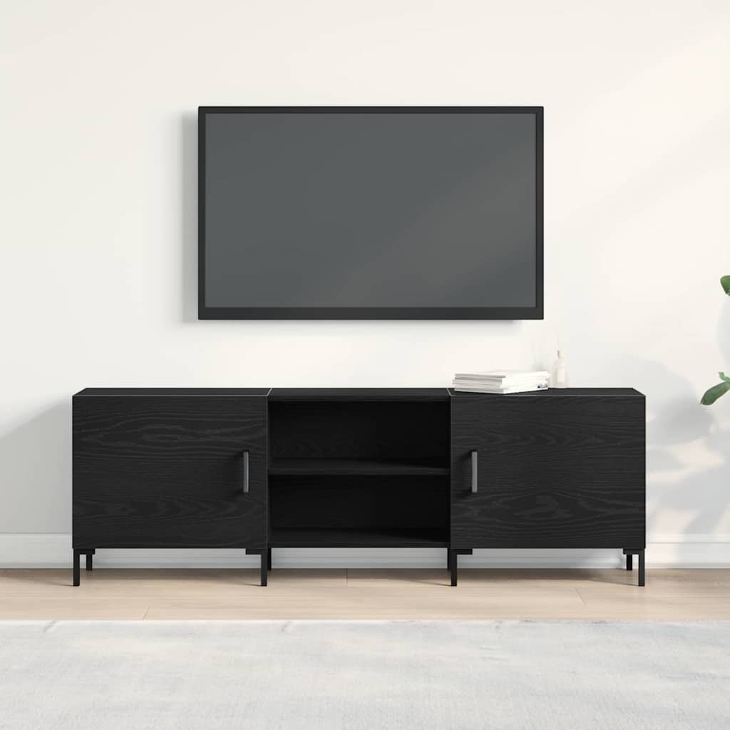 Mobile TV Rovere nero 150 x 30 x 50 cm Legno multistrato