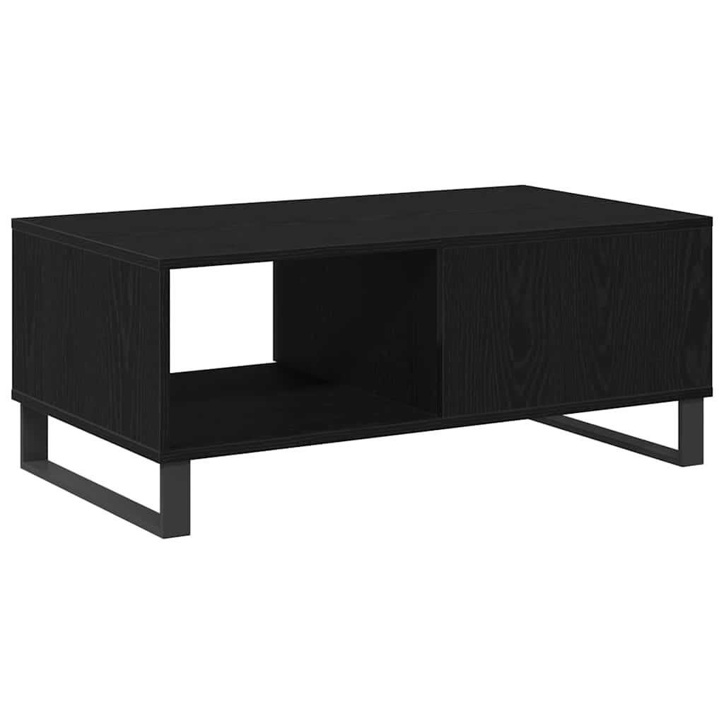 Tavolino da salotto con cassetto Rovere Nero 90 x 50 x 36,5 cm
